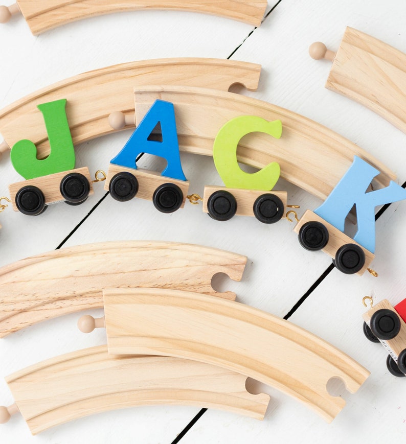 Pastel Colour Wooden Letter Train Name Toy Etsy