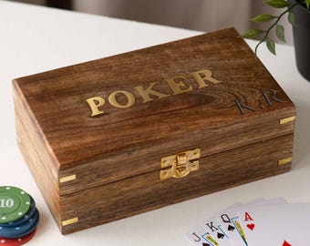 Personalised Luxury Initial Wooden Poker Set