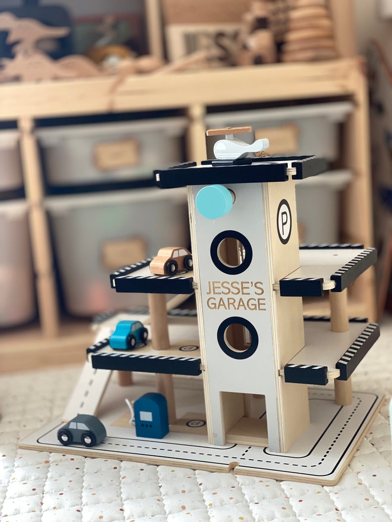 Personalised Wooden Multistory Car Parking Garage Toy Etsy UK