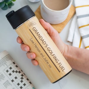 Personalised Golfing Fuel Bamboo Flask