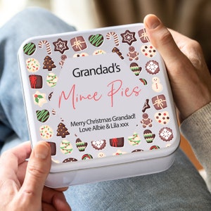 Personalisierte Metallquadrat-Weihnachtsaustattung / Sweetie Tin | Naschkatze | Leckerli Dose | Schokolade | Aufbewahrung | Weihnachtsbäckerei