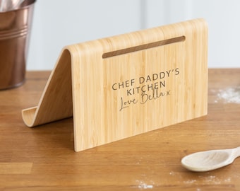 Personalisierte Bambus Tablet oder Buchständer