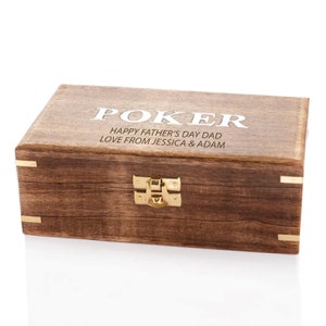Gepersonaliseerde luxe houten pokerset