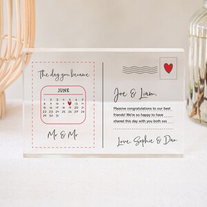 Bloco de Acrílico Personalizado para Casamento O Dia em que Você se Tornou um Encontro | Recém-casados | Presente de Casamento | Presentes para Casais