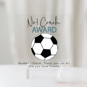 Personalised Thank You Football Coach Award Plaque, Football Award, Coach Award, Thank you Gift, Personalised Gift, Teacher, Football