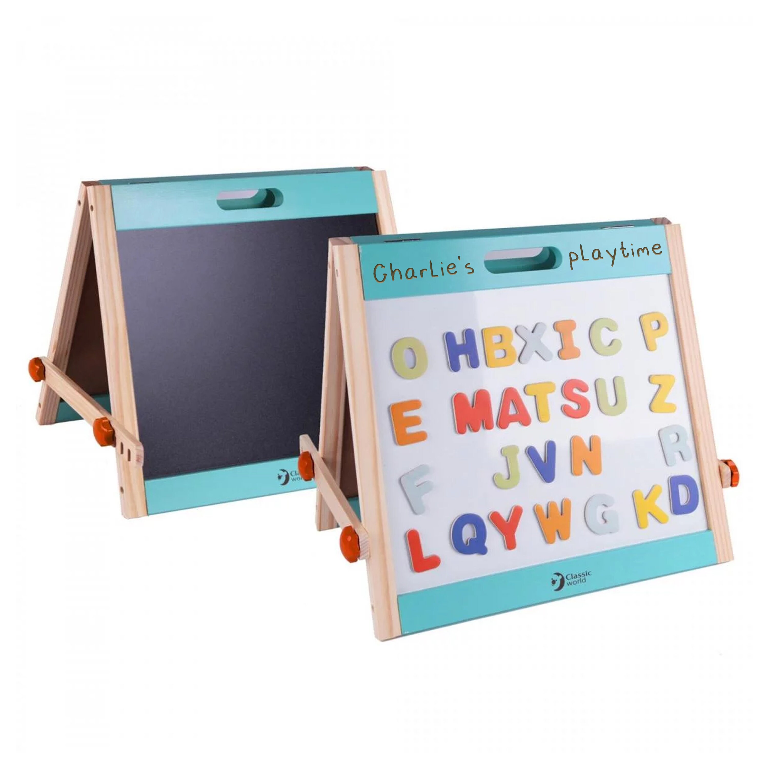 Wall Mounted Easel With Shelf Made From Solid Wood Children's