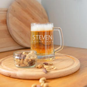 Personalised Groomsmen Tankard Beer Glass | Wedding Favours | Wedding Thank you Gift | Wedding Party | Drinkware | Alcohol Gifts | Groomsmen