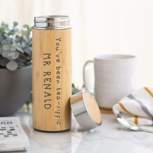 Gepersonaliseerde thee/koffie woordspeling leraar bamboefles
