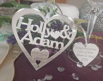 Personalised  Wedding / Anniversary /  Engagement / Celebration Heart Keepsake,Bridal Gift