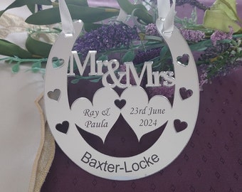 Personalised  Wedding/Anniversary Horseshoe Keepsake,Bridal Gift