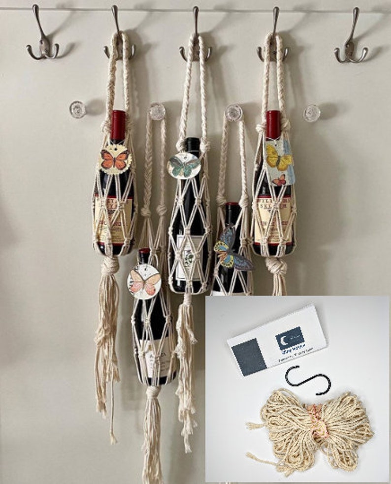 KIT Macramé Wine Holder Macrame Bottle Holder DIY Wine Etsy