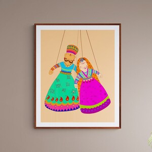 Indian folk art, Rajasthani folk art, Indian Wall decor, Folk art, Phad paintings, Indian traditional art,House warming gift,puppets, Diwali