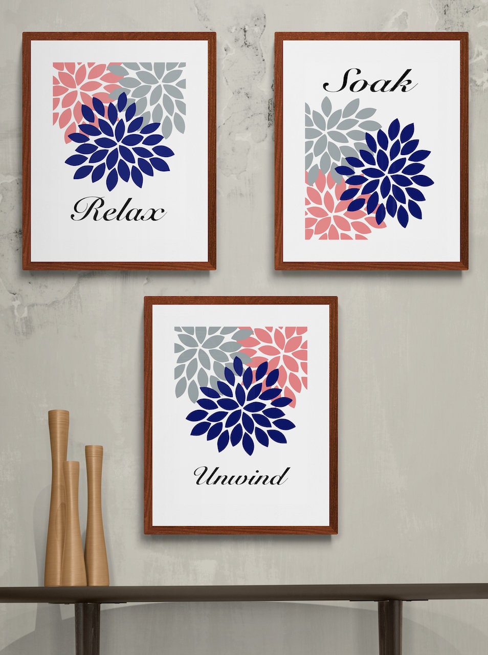 Set of 3 Bathroom Prints, Bathroom Decor, Bathroom Print, Wall Decor Print, Bathroom Poster ...