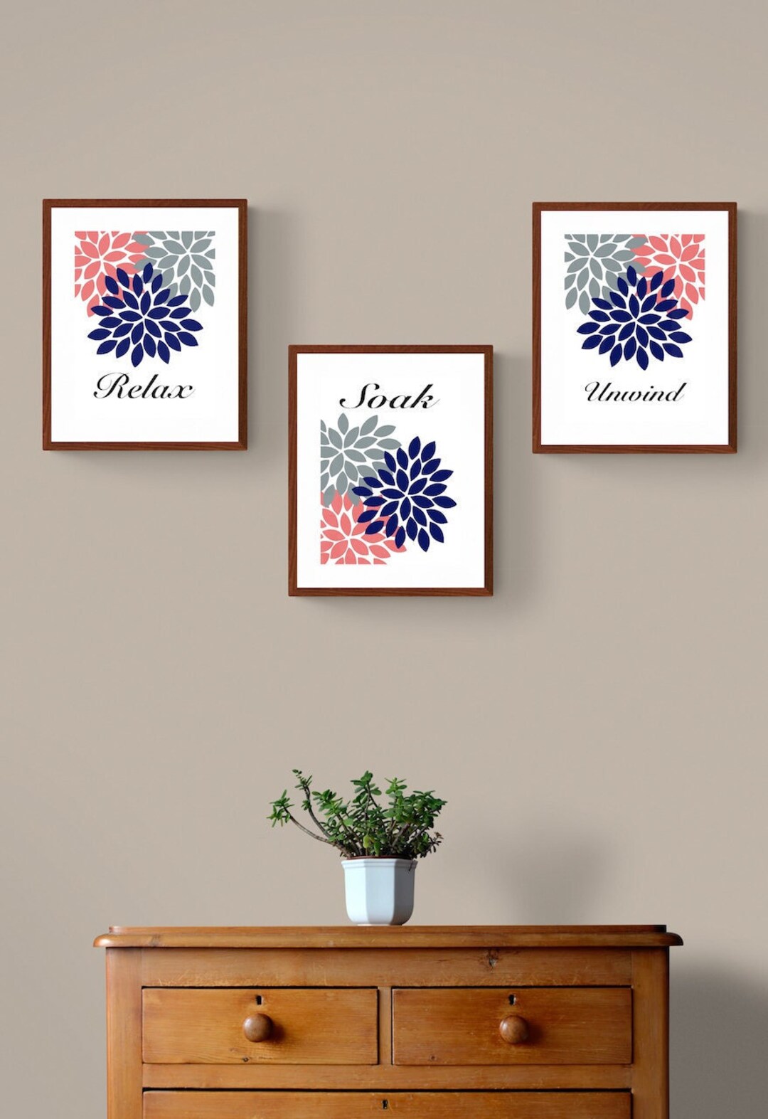 Set of 3 Bathroom Prints, Bathroom Decor, Bathroom Print, Wall Decor