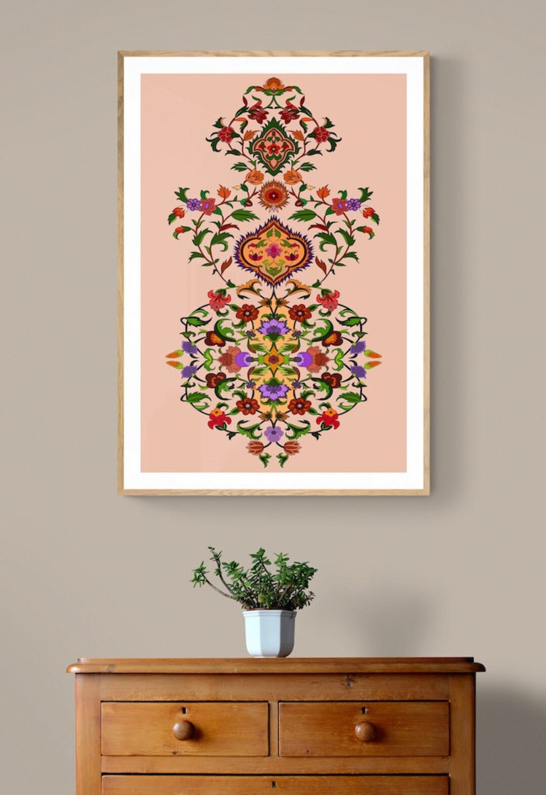 Floral Wall Art Printable, Living Room Decor, Instant Download, Flowers ...