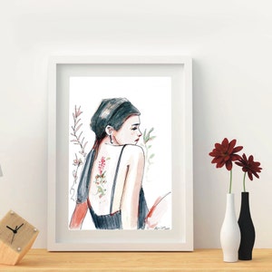 Aesthetic Wall Art, Aesthetic Room Decor, Watercolor Art, Watercolor Painting, Watercolor Wall Art, watercolor, Women Art