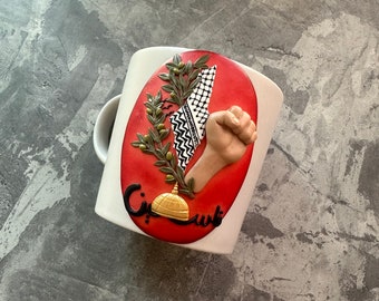 Palestine decor mug, Free Gaza custom mug.