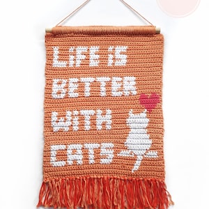Tapestry crochet pattern, tapestry hanging wall, tapestry pattern, crochet patterns for women, tapestry cat hanging wall pattern