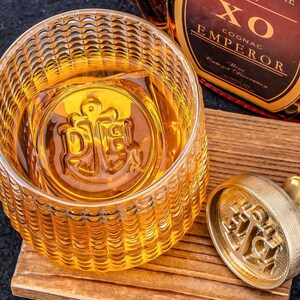 Sello de cubo de hielo personalizado, hierro de marca de hielo personalizado con logotipo de empresa, sello de hielo para bar, sello de latón para cubo de hielo, cóctel de sello de hielo