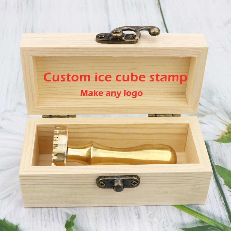 Custom Ice Cube Stamp in Brass Business Logo Ice Cube Stamp Etsy