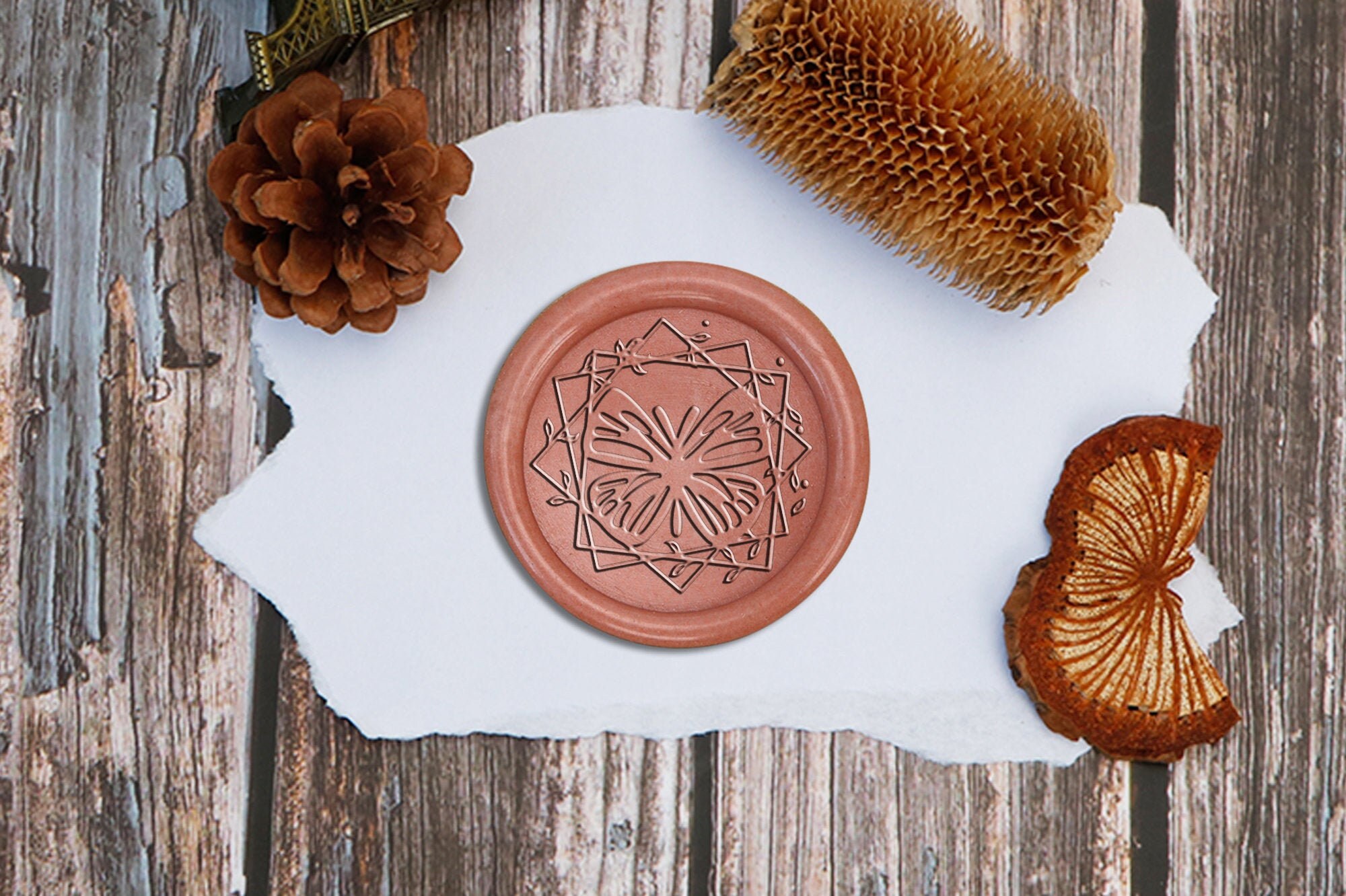 Craspire Messing Wachs Siegel Stempel 15 Mm – Doppelseitig Mit Krähe, Totenkopf & Mond