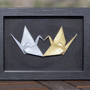 Custom Heartfelt Cranes Shadow Box - Origami Cranes Wall Decor - Paper Cranes Wall Art - Friend Gift - Couple&#39;s Gift - Anniversary Gift