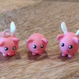 Mini Flying Pig - Polymer Clay Pig - Cute Pig Charm - Kawaii Charm - Pig Desk Pet - Pig Desk Buddy