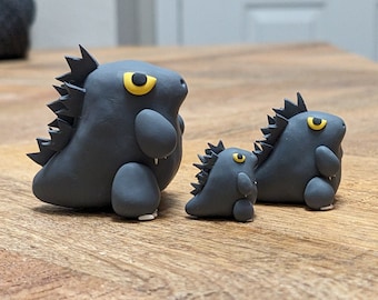 Mini Polymer Clay Godzilla Inspired Monster Magnet Figure - Cute Godzilla Inspired Figure Refrigerator Magnet