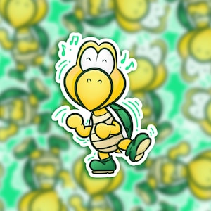 Koopa Troopa Dancing Meme Sticker | Super Mario Video Game Inspired Sticker