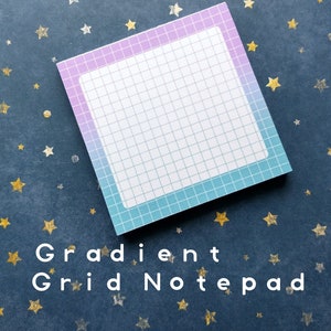 Pastel Purple & Blue Gradient Grid Notepad / Memopad