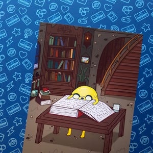 Jake's Library Art Print | Adventure Time Inspired Art Print