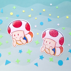 Süßer Kröten-Aufkleber | Mario inspirierte Vinyl-Aufkleber