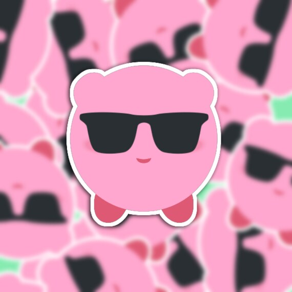 Cool Kirby Sticker Sunglasses Emoji Kirby Sticker Etsy