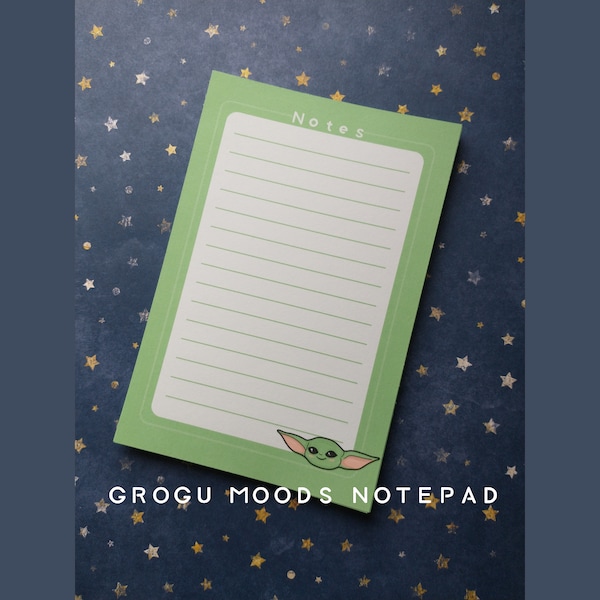 Grogu (Baby Yoda) Emoji Notepad / Memopad | The Mandalorian Inspired Notepad