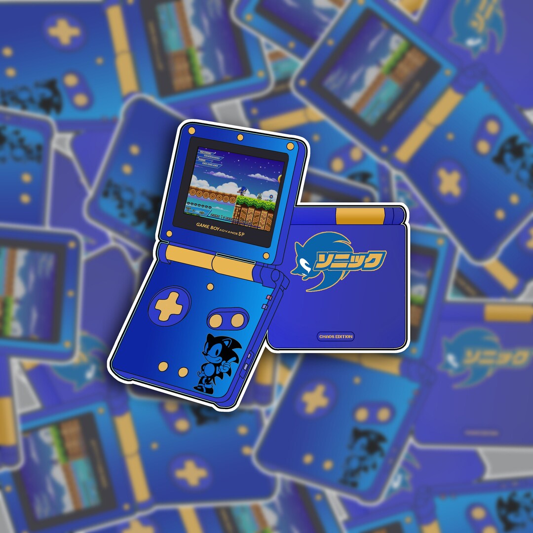 Sonic the Hedgehog Gameboy Advance SP Sticker Chaos Edition GBA Concept