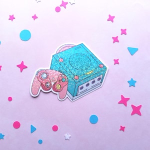 レトロゲームキューブ風ステッカー