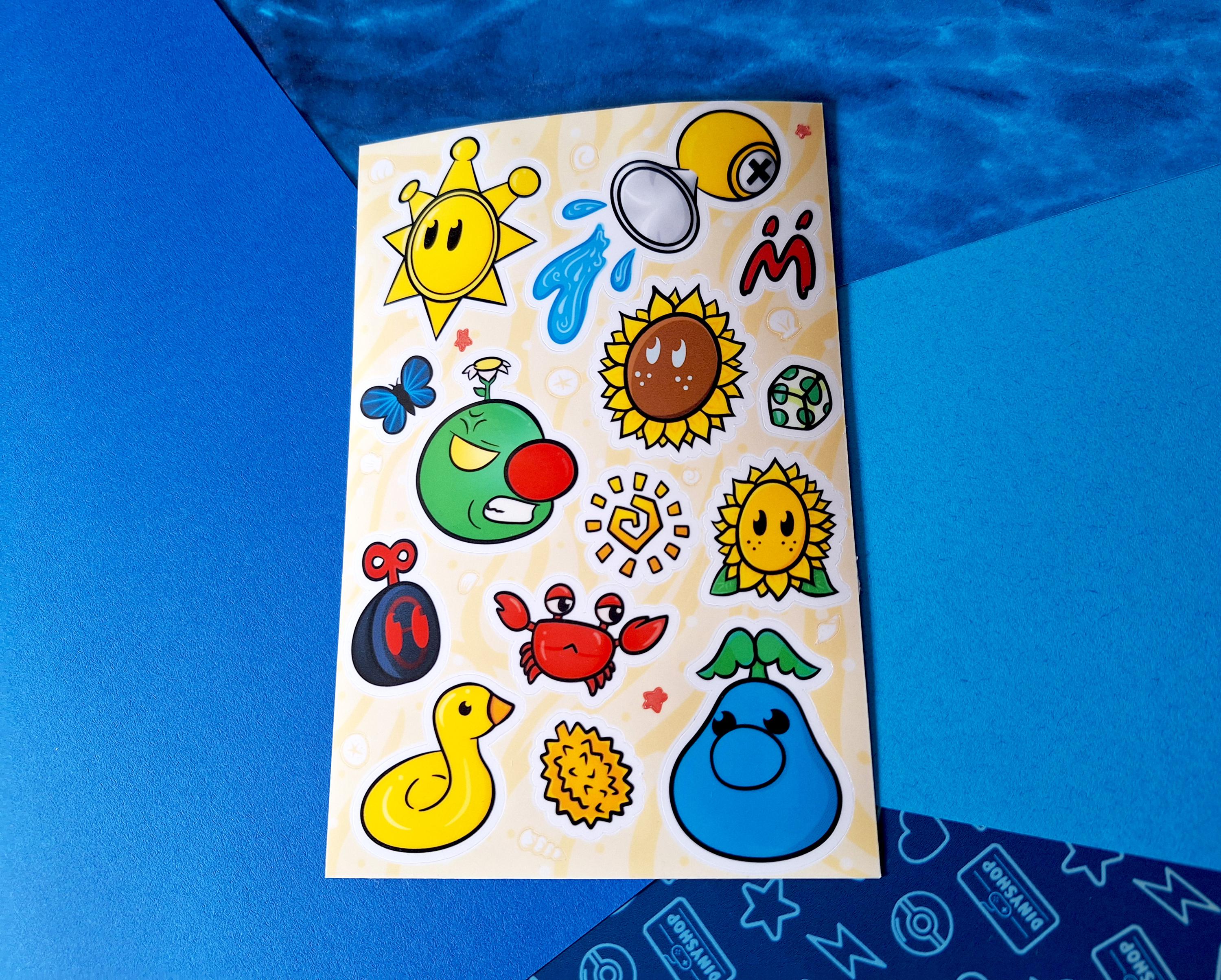 スーパーマリオサンシャイン風ステッカーシート - Etsy 日本