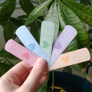 Sticker met pastelkleurige harten pleister, verpakking van 5