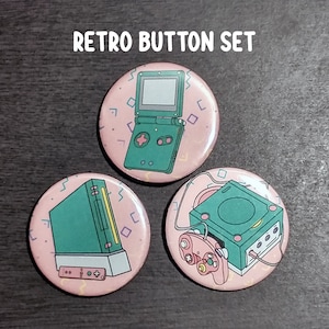レトロゲームボタンセット