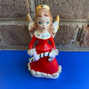 Adorable vintage Christmas bell angel figurine