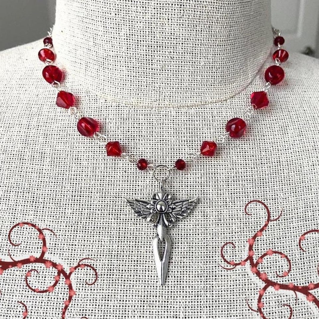 Whimsy Dagger Whimsical Jewel Red Wing Dagger Necklace - Etsy