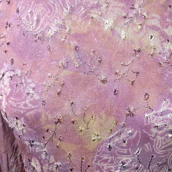 Early 2000s embroidered mixed pink top - image 2