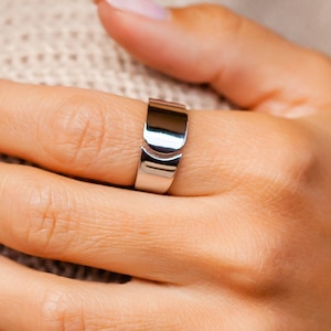 Wide Band Ring For Women, Wide Band Sterling Silver Ring, Adjustable Engagement Ring, Adjustable Wide Ring, WIde Open Ring, Wide Silver Ring
