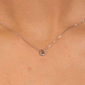 Silver Teardrop Necklace – Sterling Silver Minimalist Drop Pendant – Dainty Teardrop Charm – Simple Everyday Necklace – Gift for Her