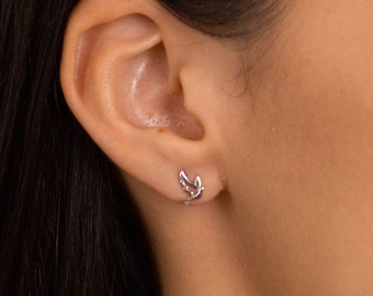 Tiny Bird Earrings - Sterling Silver Dove Stud Earrings - Nature Studs - Dainty Pigeon Jewelry - Waterproof
