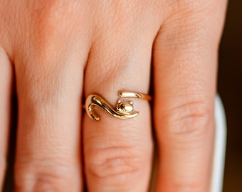 14k gold cat ring