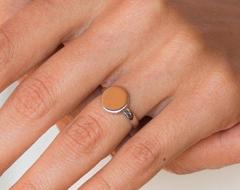 Cirkel vorm zilveren ring minimalistische schijf geometrische ring vrouw of moeder verjaardag cadeau idee verklaring ring verstelbaar stijlvol voor vriendin
