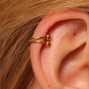 18k Gold Plated Ear Cuff – Twist Wrap Cuff – Minimalist Fake Ear Cuff – Dainty Cartilage Cuff – Upper & Tragus Ear Cuff – No Piercing
