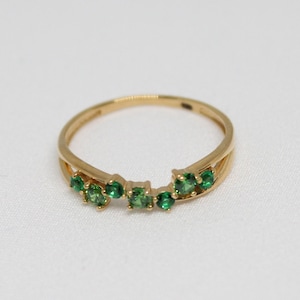 Dainty CZ Ring - 24k Gold Vermeil Thin Ring - Red Blue Green White Black Cubic Zirconia Ring - Minimalist Ring