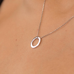 Open Circle Pendant Silver – Minimalist Necklace – Karma Necklace – Eternity Necklace – Simple Silver Jewelry – Geometric Necklace Gift
